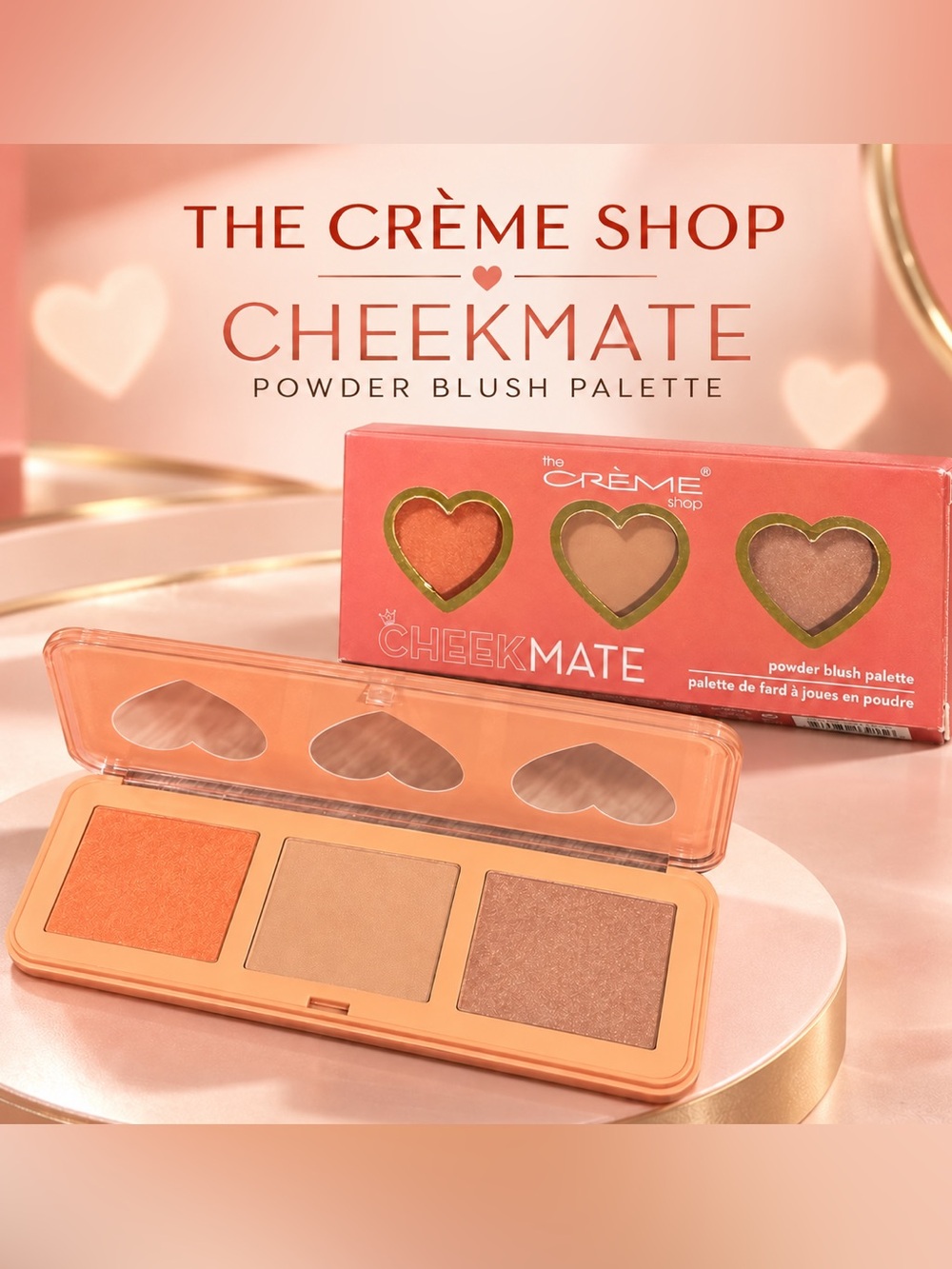The Crème Shop Cheekmate Powder Blush Palette - Peach Trio